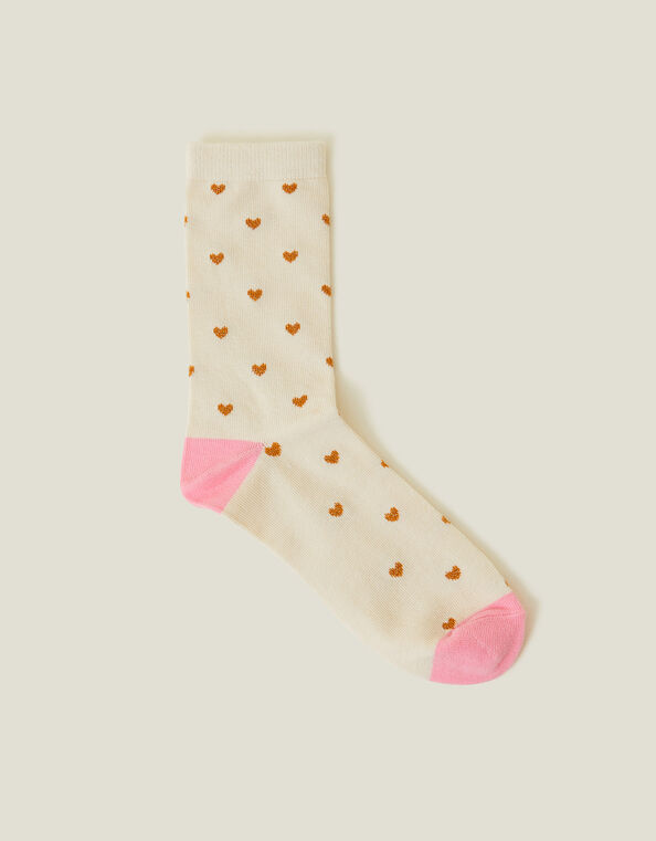 Glitter Heart Socks, , large
