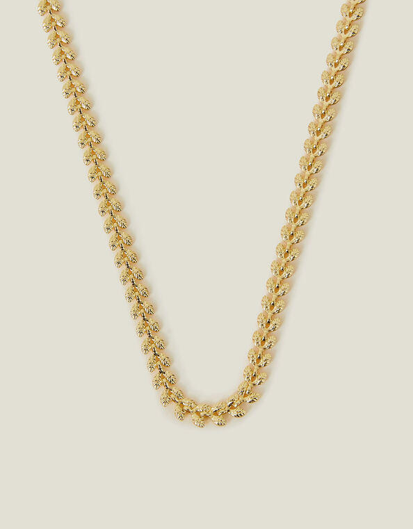 14ct Gold-Plated Leaf Chain Necklace, , large