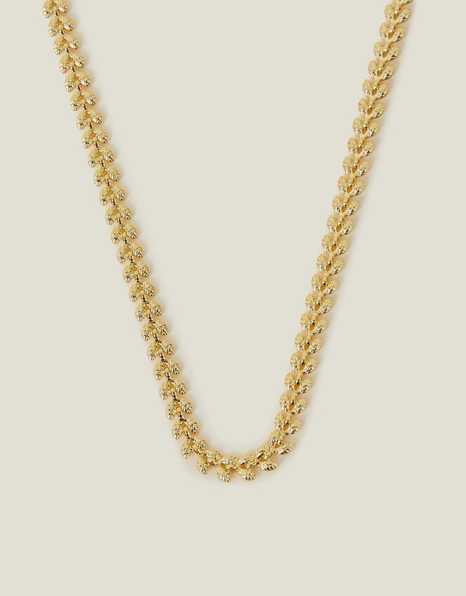 14ct Gold-Plated Leaf Chain Necklace, , large