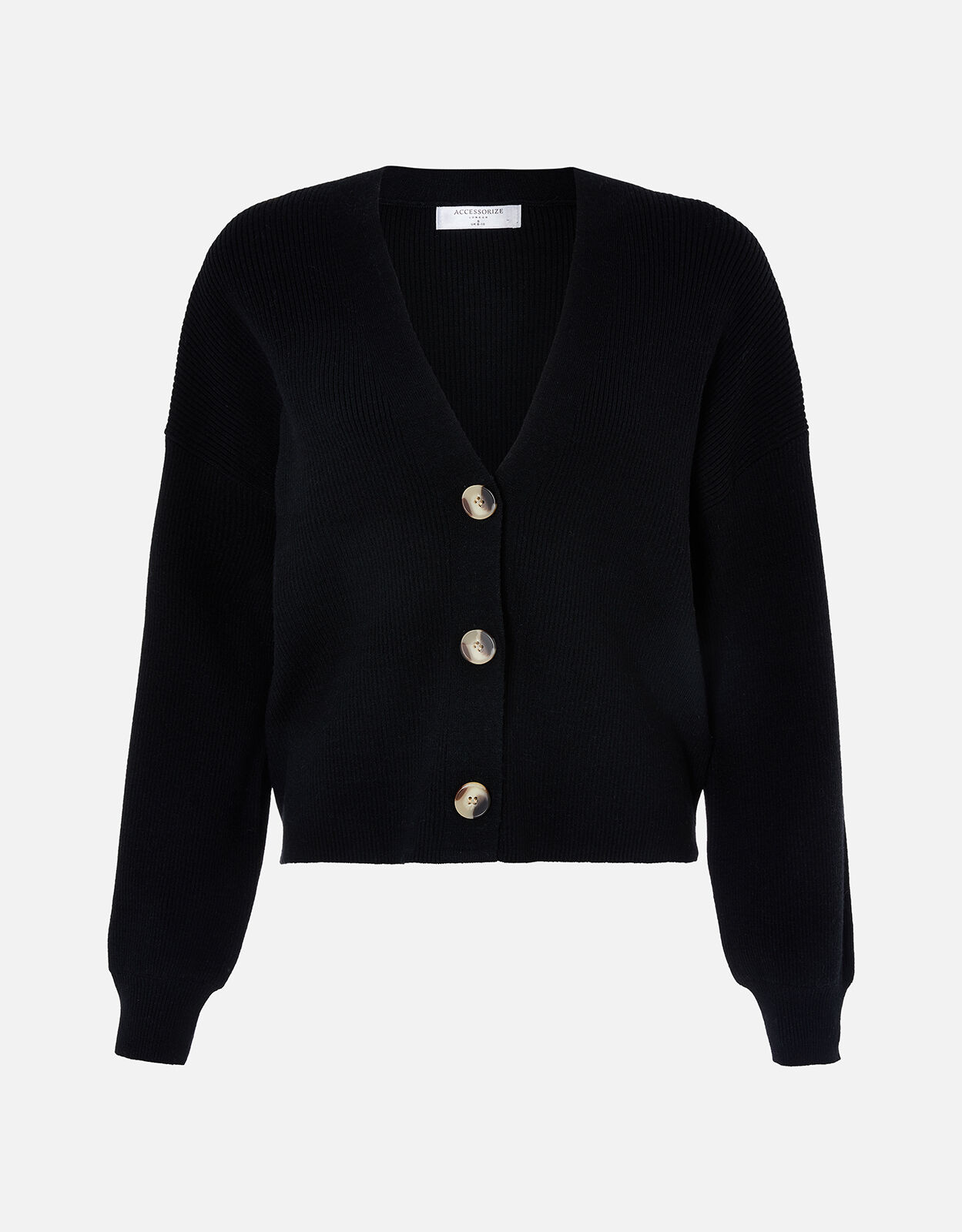 Ribbed Lounge Cardigan Black