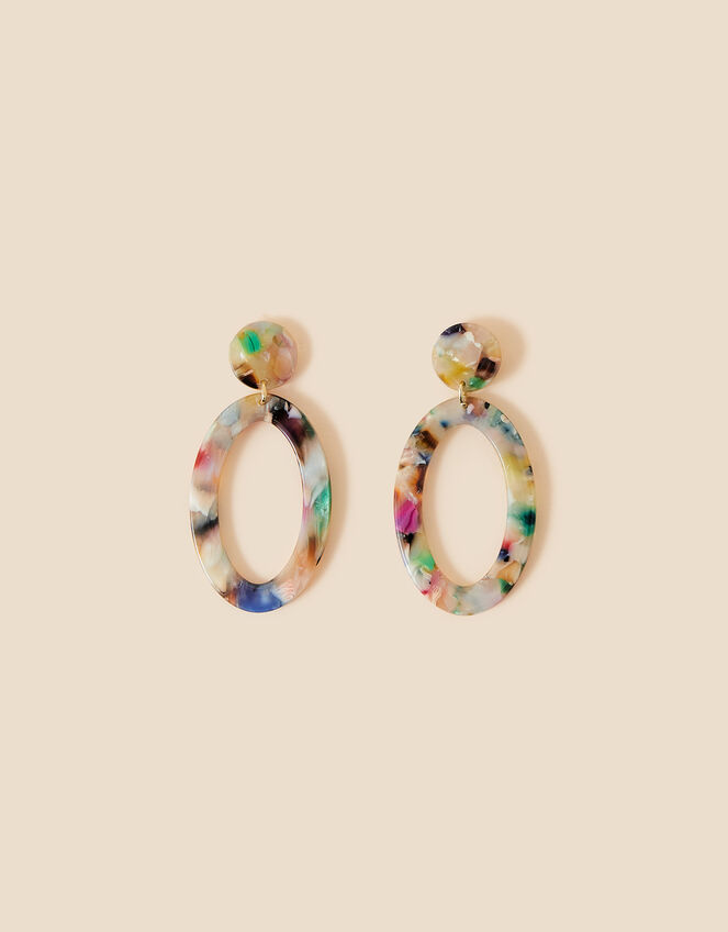 Pastel Resin Statement Drop Earrings, , large