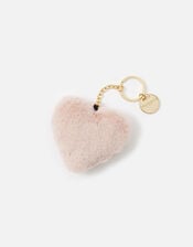 Fluffy Heart Keyring, Pink (PINK), large