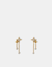 14ct Gold-Plated Sparkle Star Chain Earrings, , large