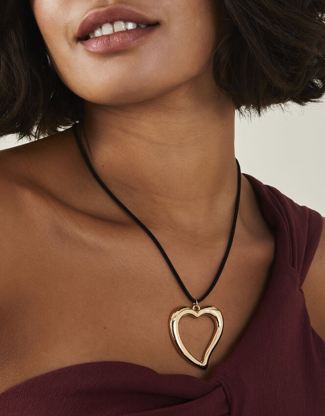 Heart Pendant Cord Necklace, , large