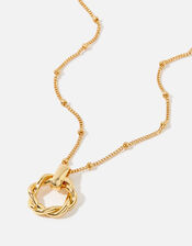 Gold-Plated Twisted Ring Necklace , , large