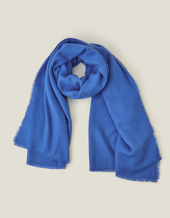 Knit Midweight Blanket Scarf, Blue (BLUE), large
