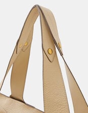 Faux Leather Pleated Shoulder Bag, Mink (MINK), large