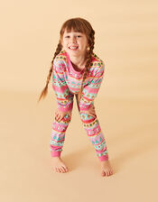 Girls Christmas Fair Isle Pyjama Set, Multi (BRIGHTS-MULTI), large