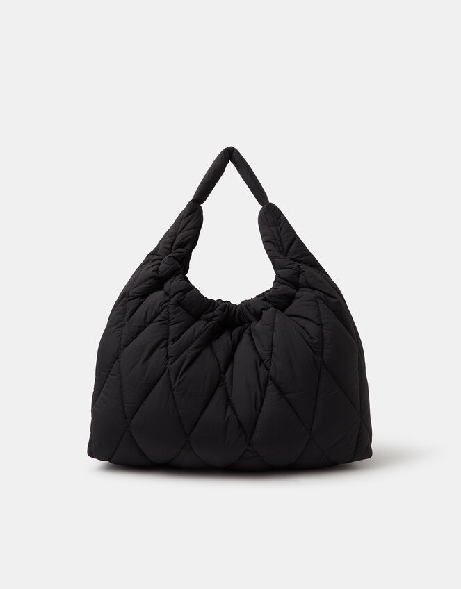 Nylon Quilted Shopper Bag, , large