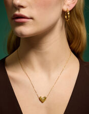 Stainless Steel Molten Heart Pendant Necklace, , large