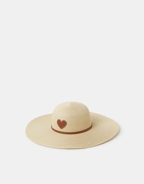 Heart Floppy Straw Hat, , large