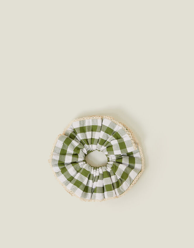Gingham Layered Hair Scrunchie, , large