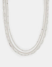 3-Pack Textured Chain Necklaces, Silver (SILVER), large
