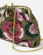 Floral Embellished Clutch Bag, , large