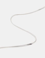 Sterling Silver-Plated Omega Chain Necklace, , large