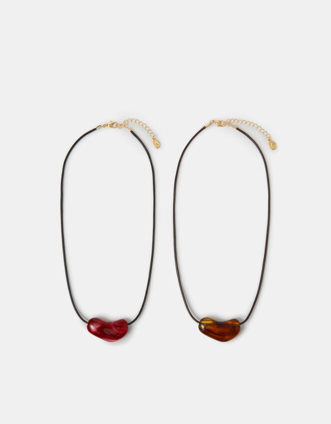 2-Pack Pebble Pendant Cord Necklace, , large