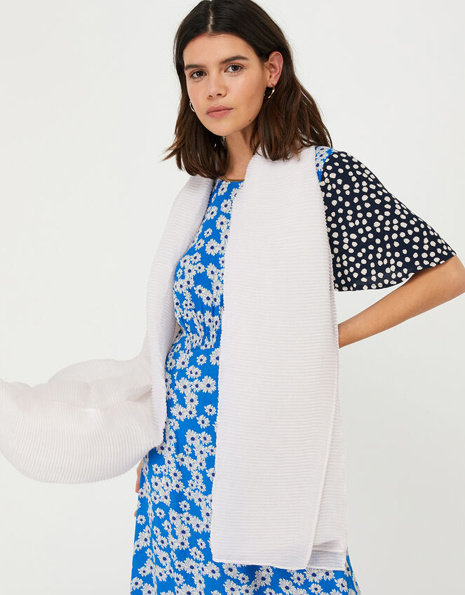 Glitter Pleated Scarf, , large