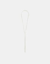 Slinky Lariat Necklace, Silver (SILVER), large