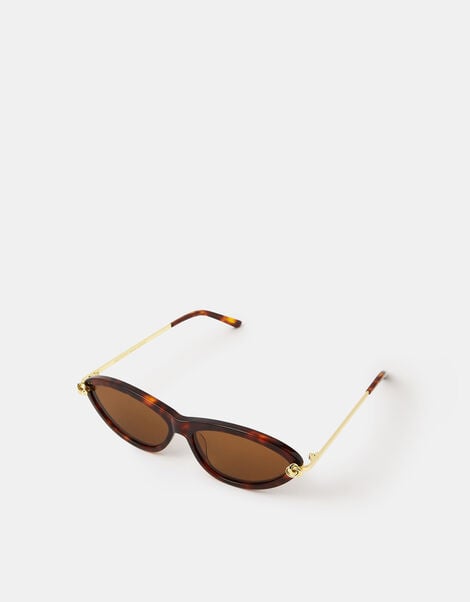 Acetate Slim Tort Cat Eye Sunglasses, , large