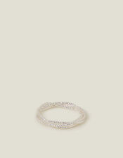 Sterling Silver-Plated Textured Twist Ring, Silver (ST SILVER), large