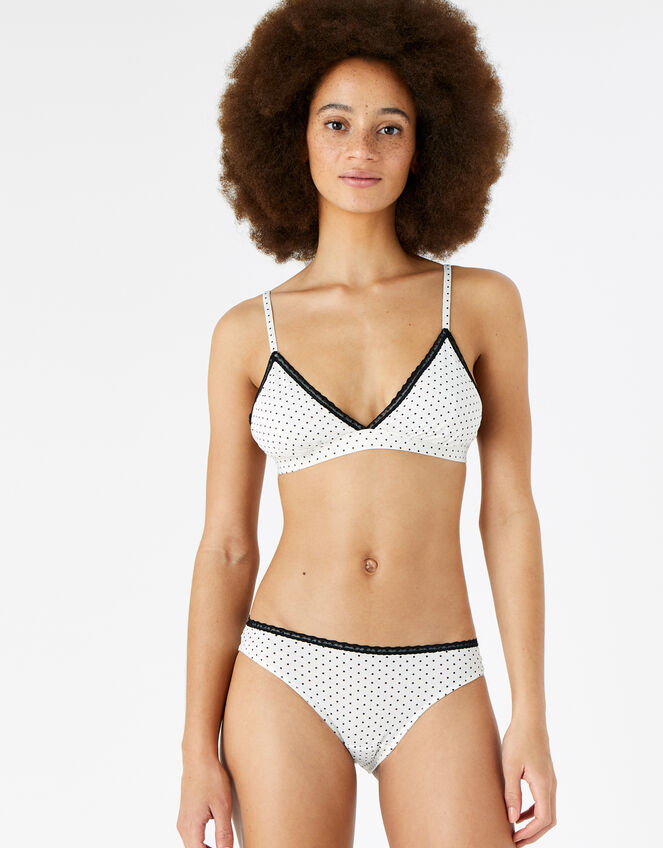 Polka Dot Bralet, Cream (CREAM), large