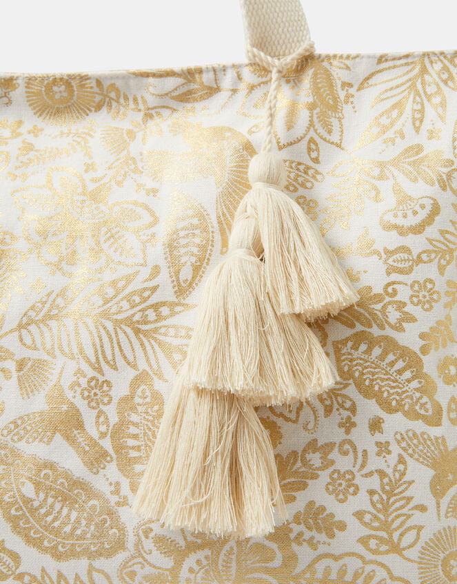 Shimmer Paisley Beach Tote Bag, , large