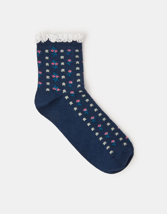 Crochet Flower Socks, , large