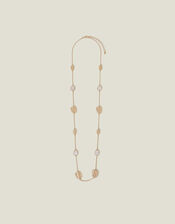 Long Textured Pendant Station Necklace, , large
