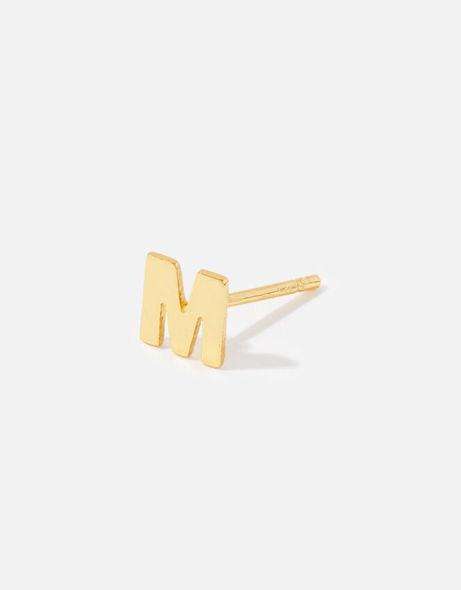 Gold-Plated Single Initial Stud, Gold (GOLD), large