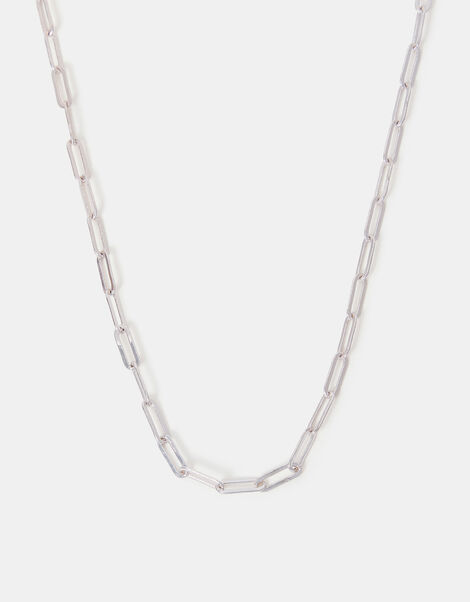 Sterling Silver-Plated Paper Clip Chain, , large
