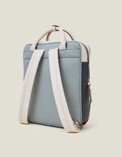 Colourblock Faux Leather Backpack, , large