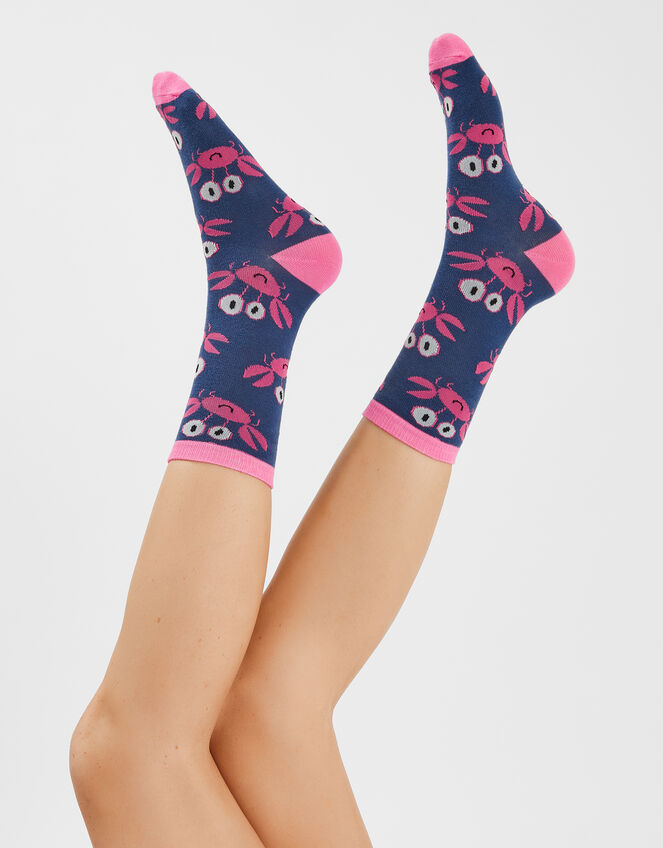 Crab Print Socks, , large