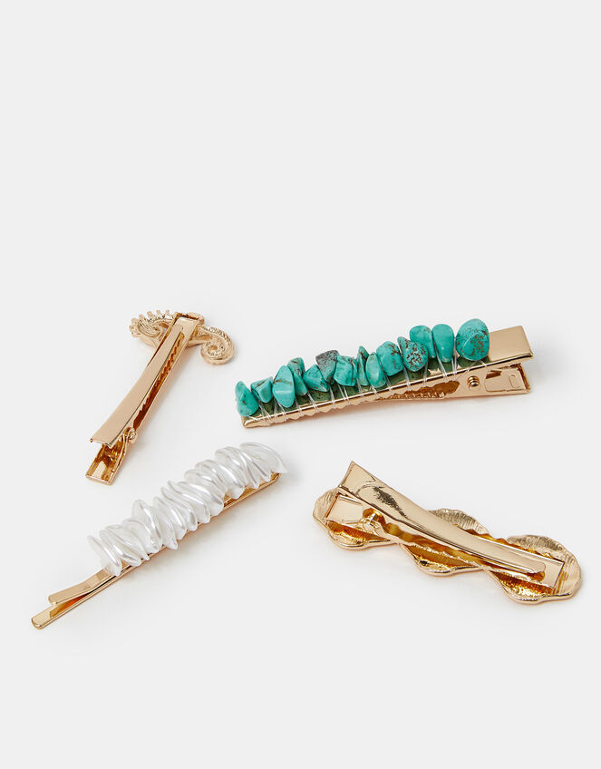 4-Pack Beach Hair Slides, , large