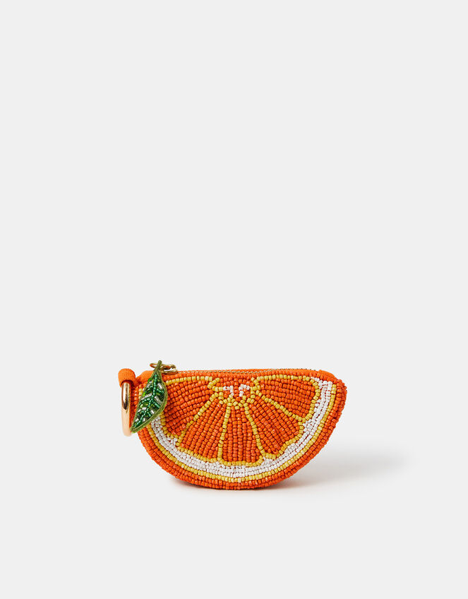 Embellished Orange Bag Charm, , large