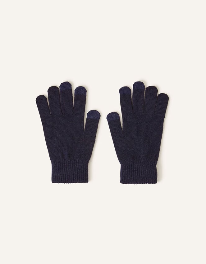 Super Stretch Touch Screen Gloves, Blue (NAVY), large