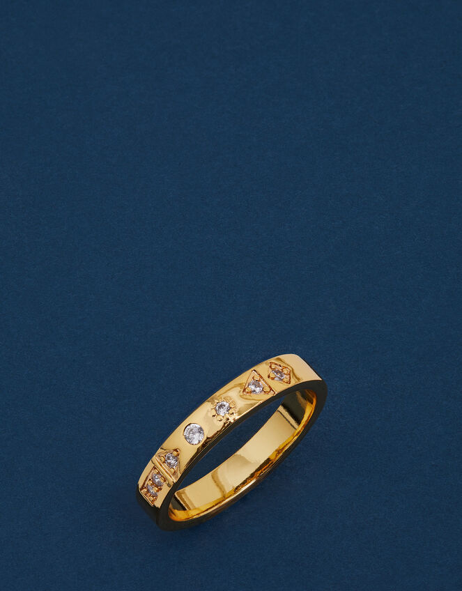 14ct Gold-Plated Sparkle Band Ring, Gold (GOLD), large