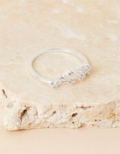 Recycled Sterling Silver Sparkly Constellation Capricorn Ring, White (ST CRYSTAL), large