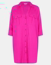 Long Sleeve Beach Cover Up Shirt, Pink (PINK), large