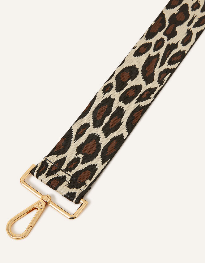 Oversized Leopard Print Bag Strap, , large