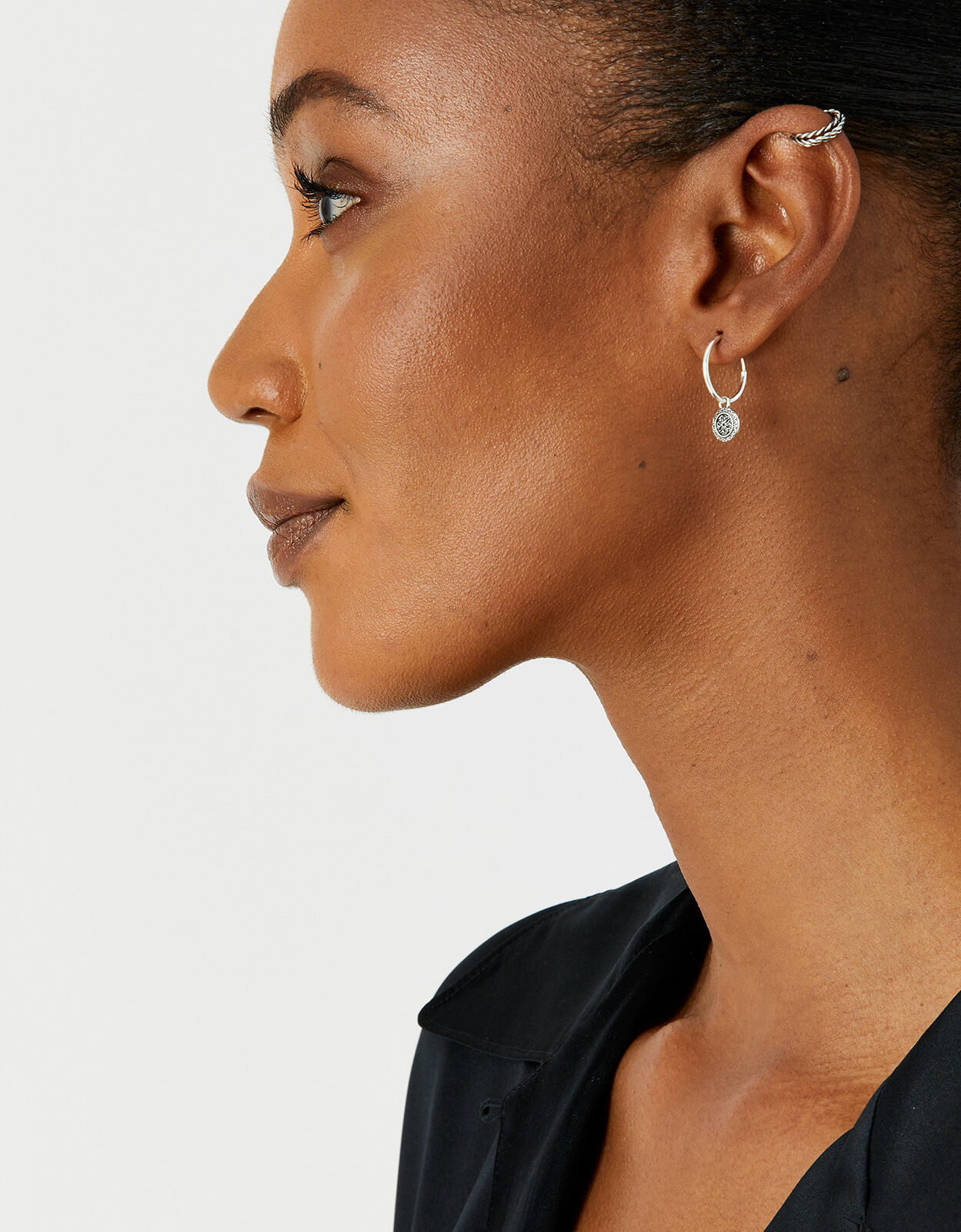 Sterling Silver Oxidised Rope Ear Cuff