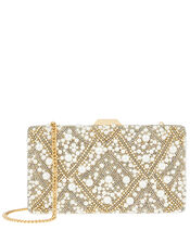 Pippa Pearl, Crystal and Bead Hardcase Clutch Bag, , large