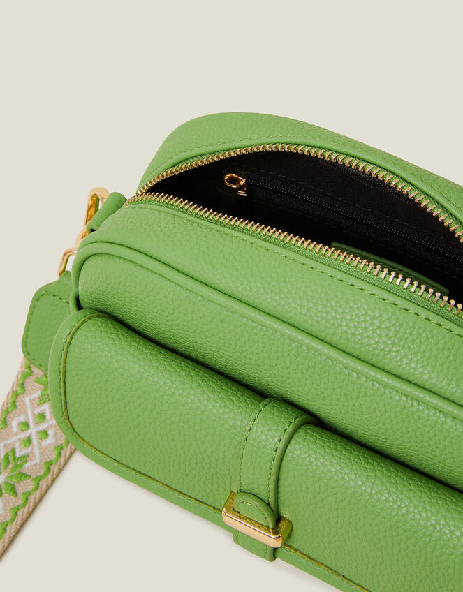 Webbing Strap Crossbody Bag, Green (GREEN), large