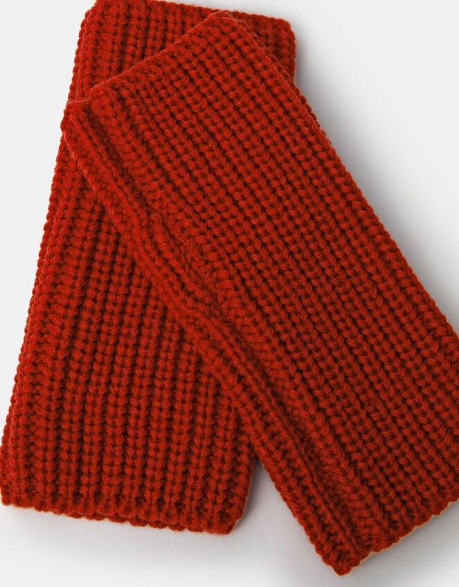 Chunky Knit Wrist Warmers, Orange (ORANGE), large