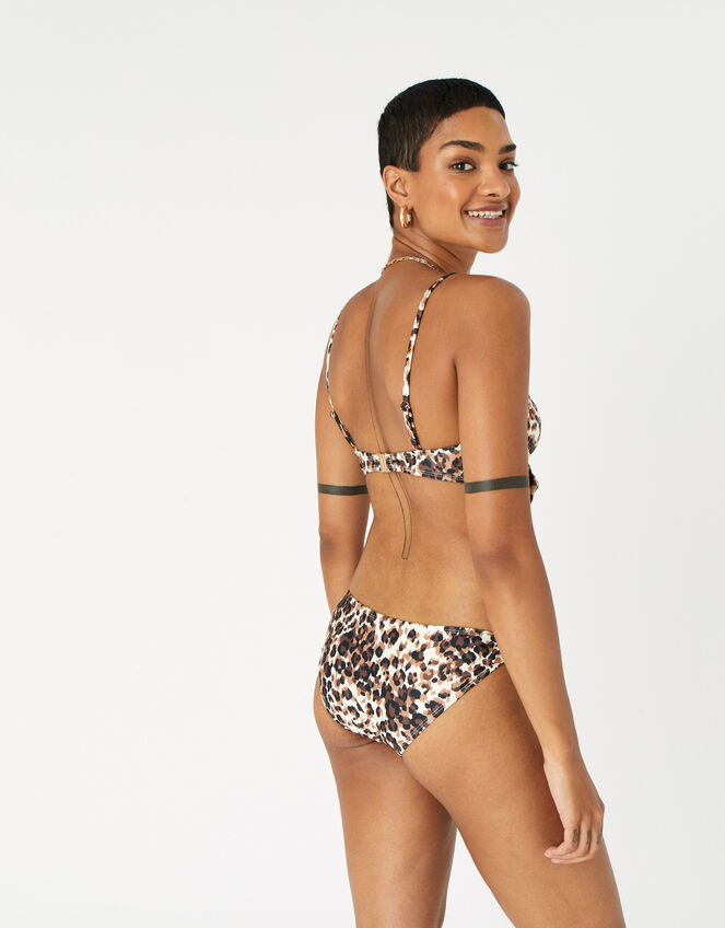 Leopard Tie Bikini Top, Brown (BROWN), large
