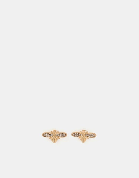 Bee Diamanté Stud Earrings, , large