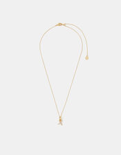 14ct Gold-Plated Pavé X Pendant Necklace, , large