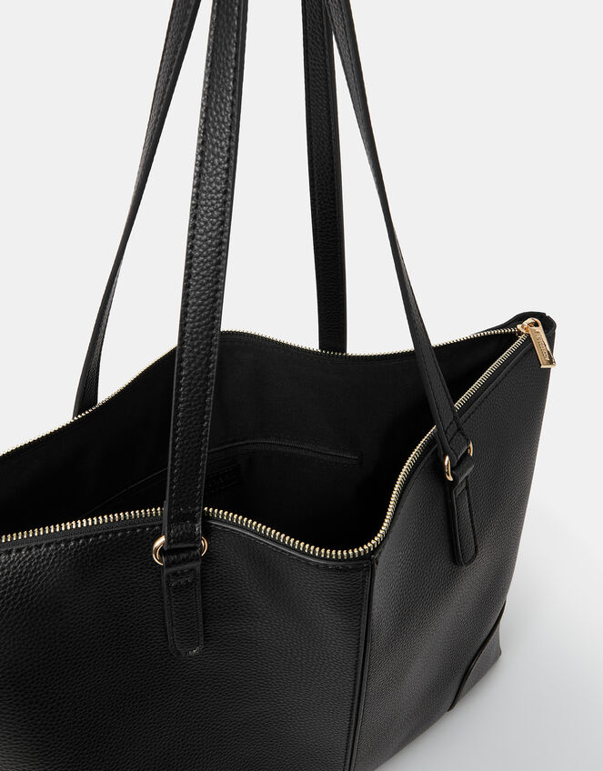 Plain Tote Bag, Black (BLACK), large