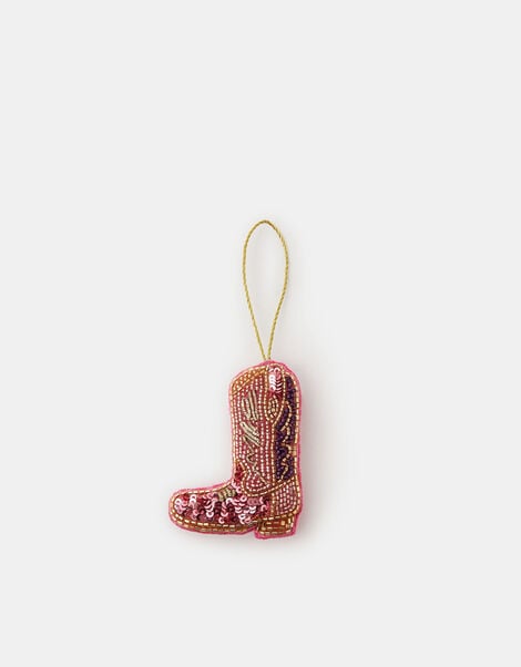 Beaded Cowboy Boot Christmas Tree Decoration, , large