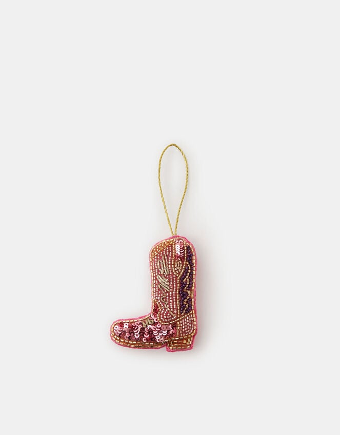 Beaded Cowboy Boot Christmas Tree Decoration, , large