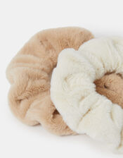 2-Pack Faux Fur Scrunchies, , large